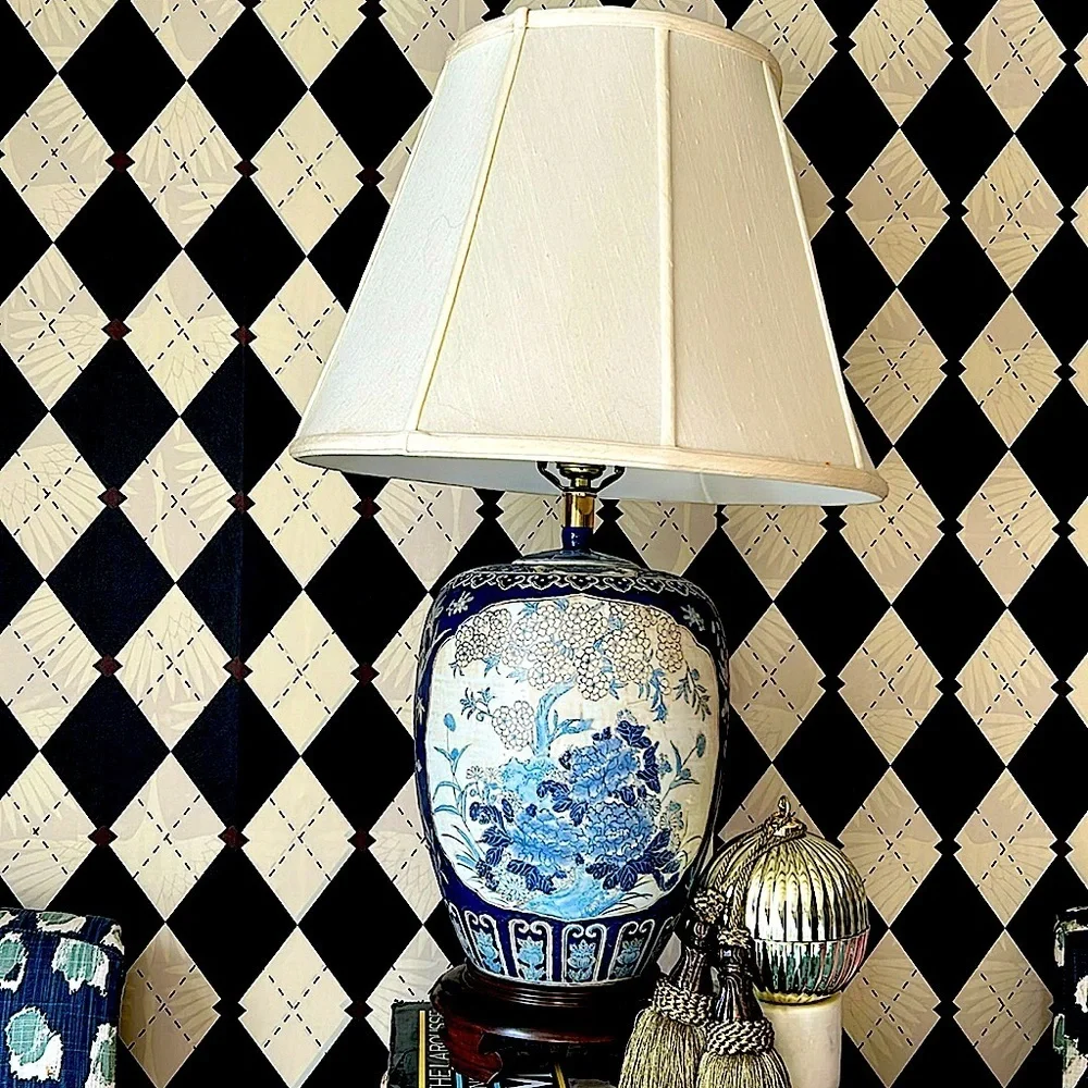 Vintage Chinoiserie Textured Table Lamp – Cultured‎ Elegance